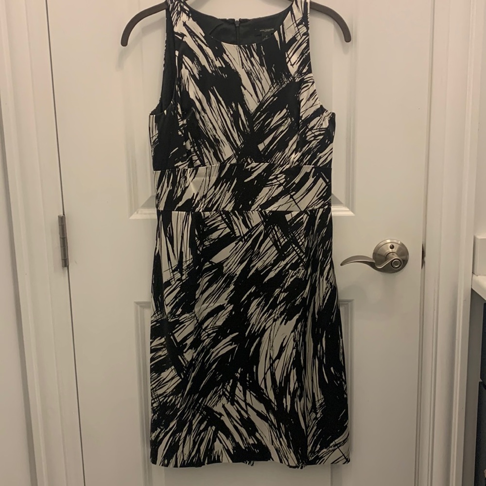 Black and White Silk Dress
